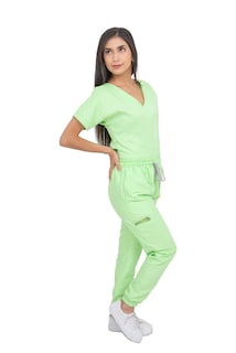 Foto 4 | Pijama Quirúrgica Para Mujer Antifluido Pistache Pantalón Jogger Stretch Scrub Kolorum Modelo V