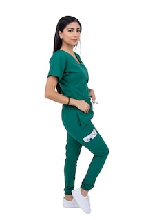 Foto 3 | Pijama Quirúrgica Antifluido Pantalón Jogger Stretch Scrub Kolorum Verde para Mujer