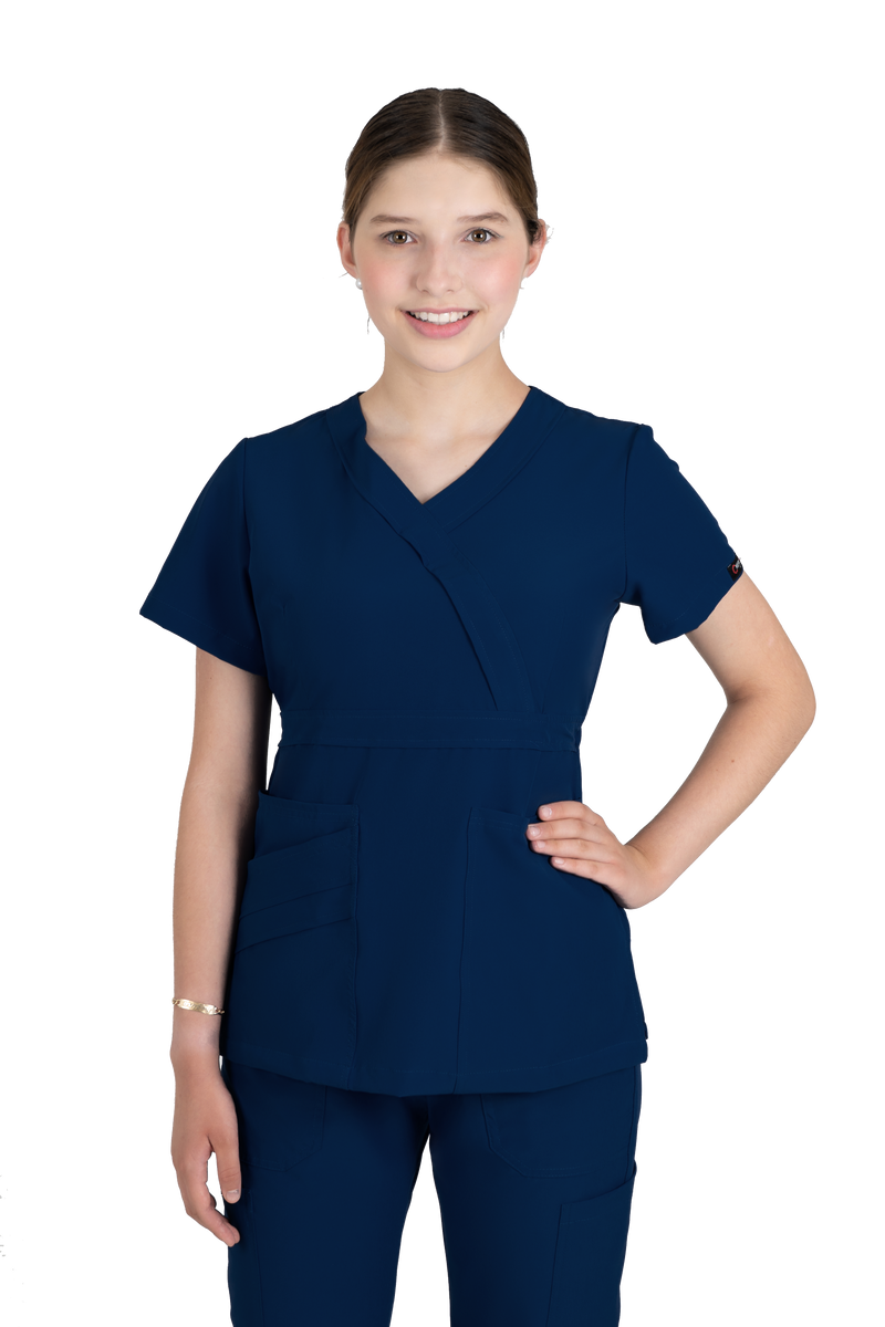 Foto 2 pulgar | Cherlooks Dinasty -uniforme Medico Antifluidos Spandex Dama Azul Marino 3xl