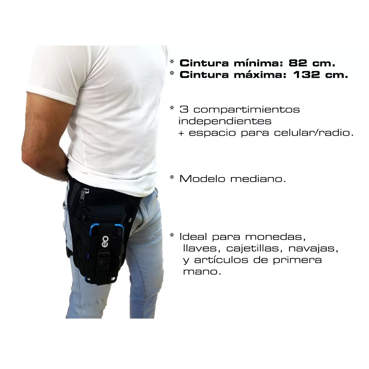 Foto 3 pulgar | Piernera para Celular Multiusos Eo Safe Imports Esi-6222 Negro