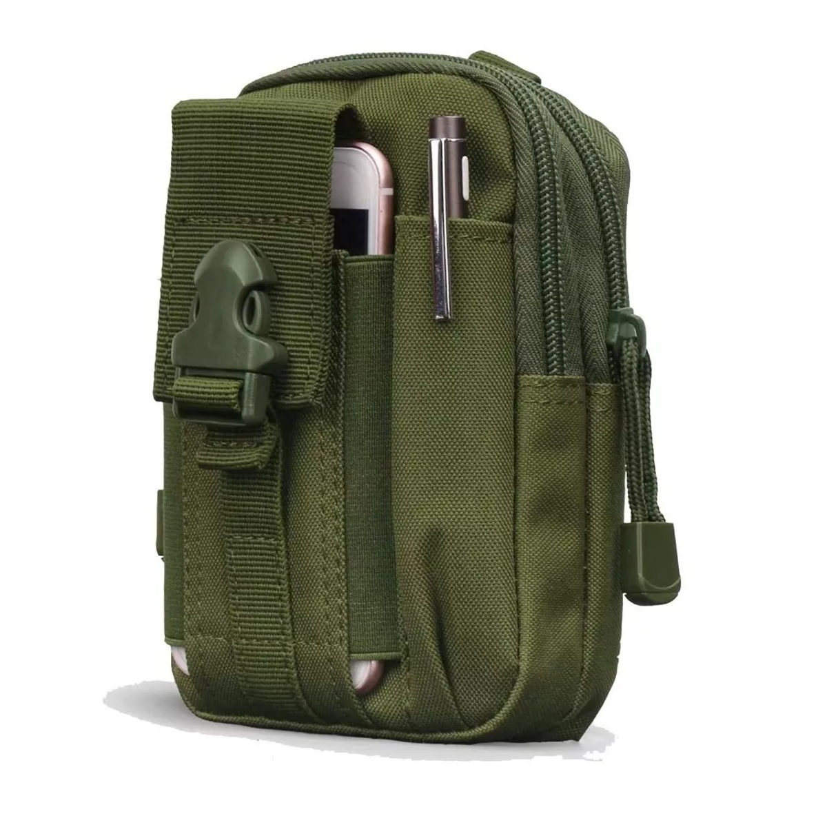 Foto 3 pulgar | Bolsas Tácticas + Cinturón Militar + 3 Ganchos + Pedernal Eo Safe Imports ESI-12296 Verde