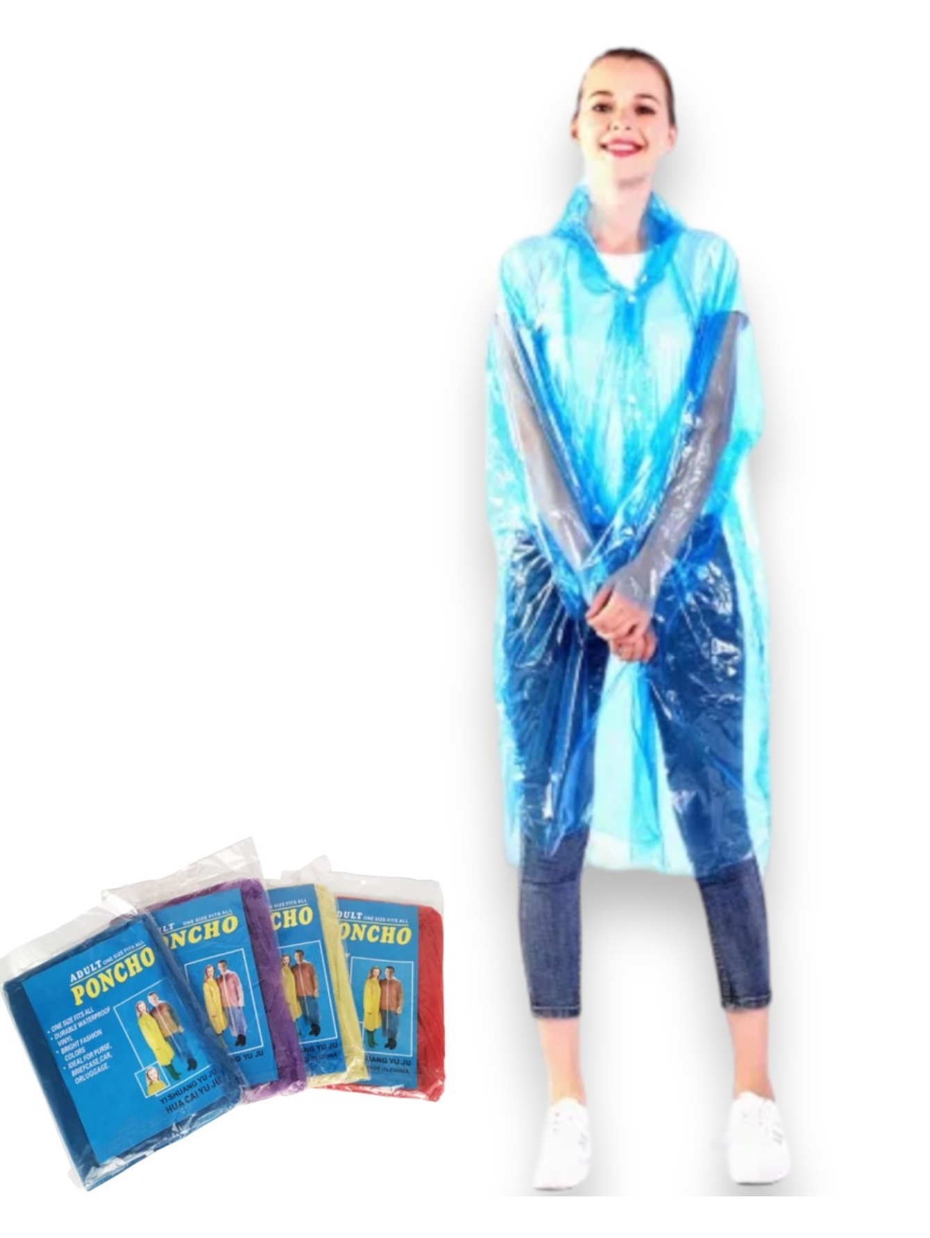 Foto 6 pulgar | Capa Impermeable Poncho Portátil Lluvia Viento Reutilizable
