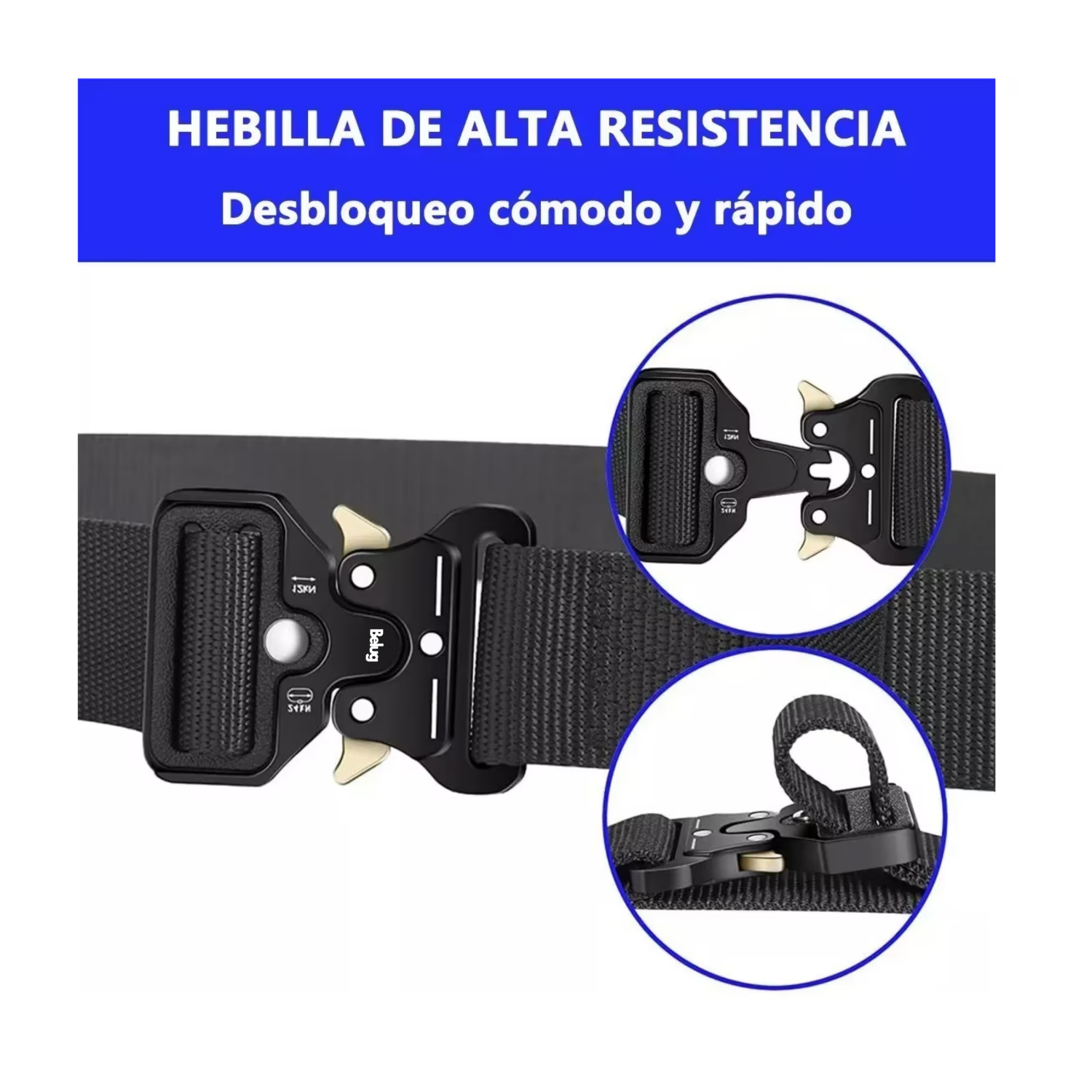 Foto 5 pulgar | Bolsa Táctica + Cinturón Militar + 3 Ganchos + Pedernal Belug Negro