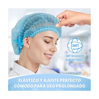 Foto 2 | 200 Piezas Gorra Plisada Gorra Plisada Desechable Eo Safe Imports Esi-19403 Azul