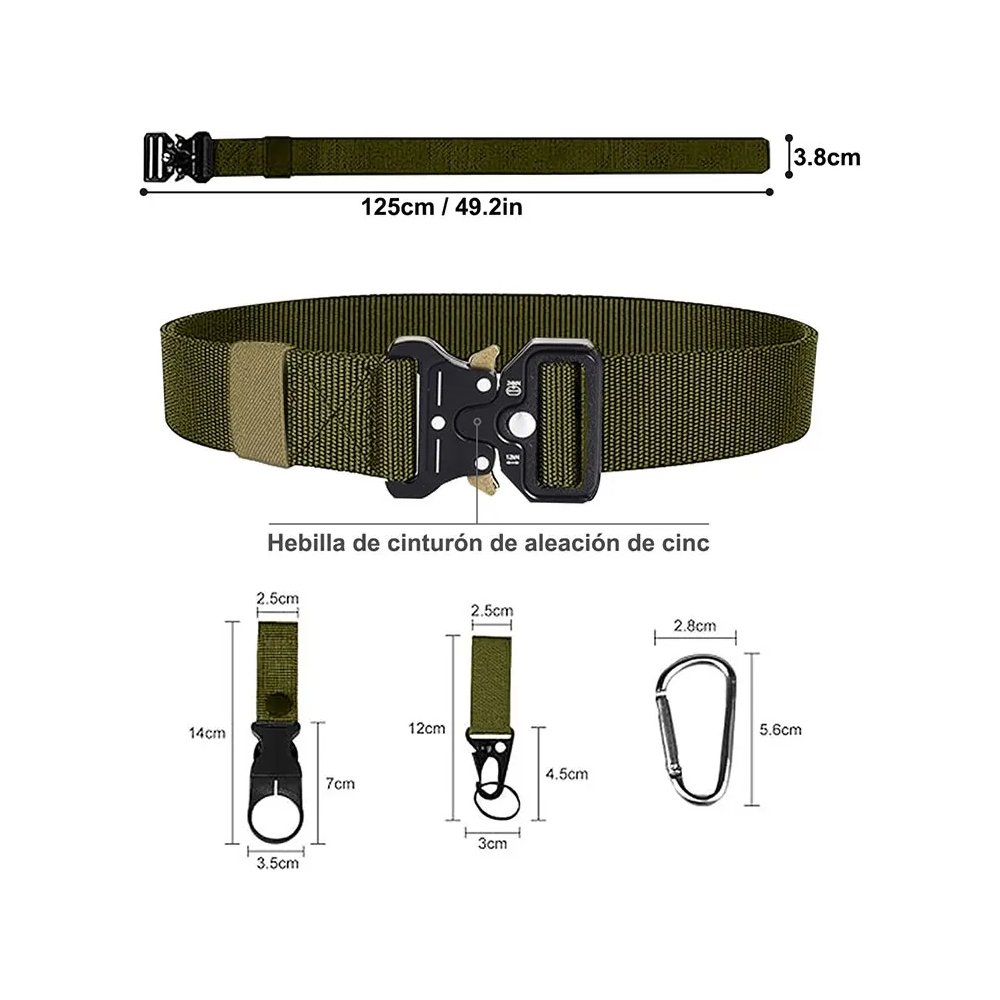 Foto 3 pulgar | Conjunto De Cinturón Táctico Belug Multifuncional Y Tirantes Verde Militar
