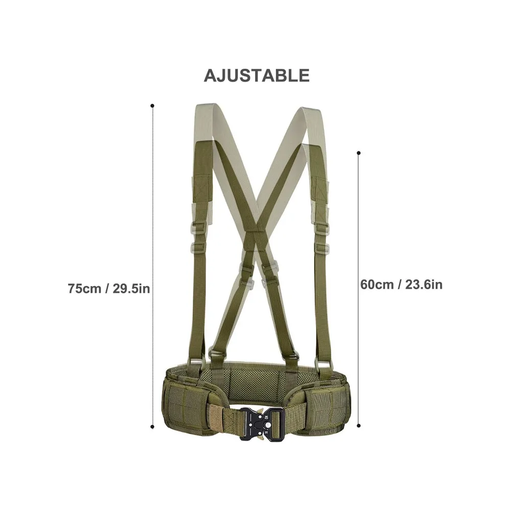 Foto 4 pulgar | Conjunto De Cinturón Táctico Belug Multifuncional Y Tirantes Verde Militar