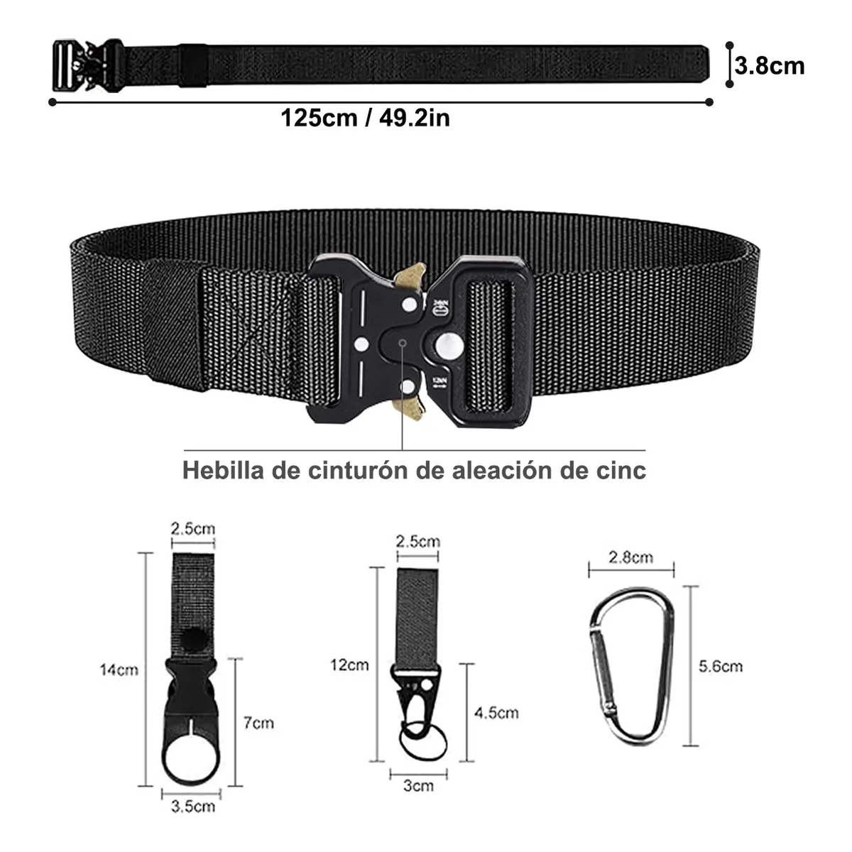Foto 4 pulgar | Conjunto De Cinturón Táctico Belug Multifuncional Y Tirantes Negro