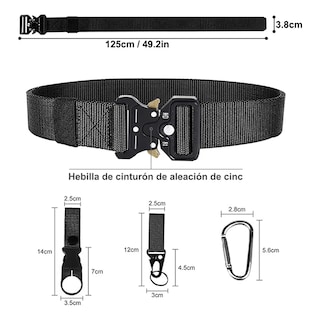 Foto 3 | Conjunto De Cinturón Táctico Belug Multifuncional Y Tirantes Negro