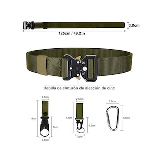 Foto 2 | Conjunto De Cinturón Táctico Lab.g Multifuncional Y Tirantes Verde Militar
