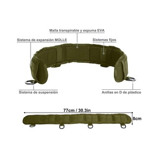 Foto 4 | Conjunto De Cinturón Táctico Lab.g Multifuncional Y Tirantes Verde Militar