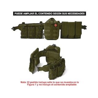 Foto 5 | Conjunto De Cinturón Táctico Lab.g Multifuncional Y Tirantes Verde Militar