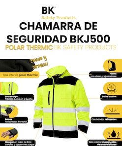 Foto 3 | Chamarra De Seguridad Polar Thermic Impermeable Con Reflejante Beckon Talla M