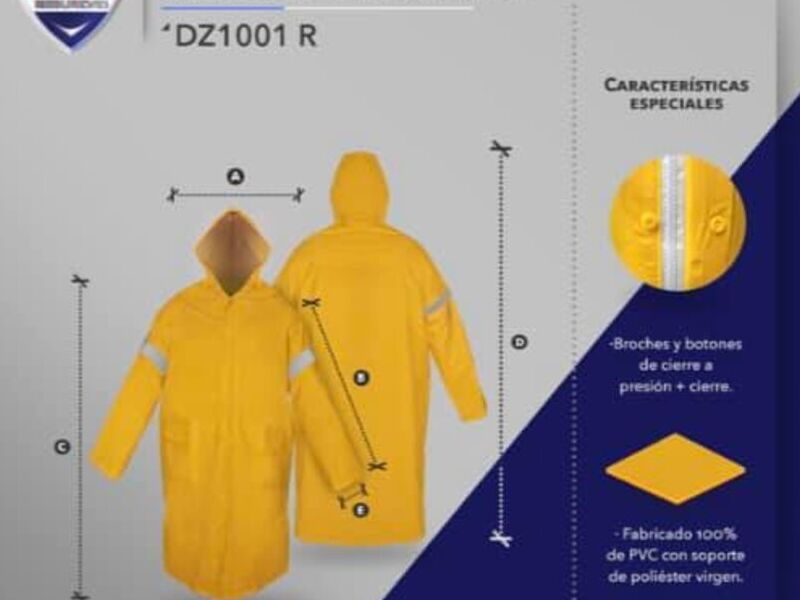 Foto 4 pulgar | Impermeable Gabardina Larga Amarilla con Reflejante Capucha