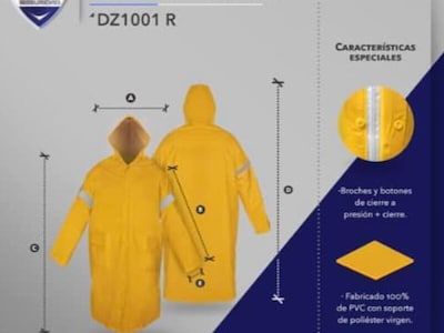 Foto 3 | Impermeable Gabardina Larga Amarilla con Reflejante Capucha