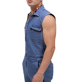 Foto 4 | Mono sin Mangas MCHK de Mezclilla Azul Oscuro para Hombre
