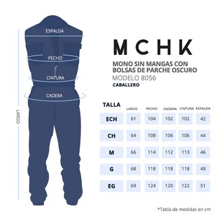 Foto 6 | Mono sin Mangas MCHK de Mezclilla Azul Oscuro para Hombre