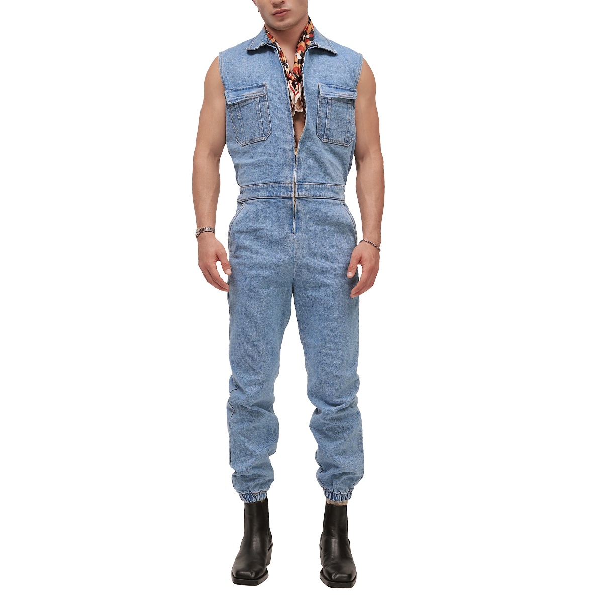 Mono Sin Mangas MCHK de Mezclilla Azul para Hombre $1,158