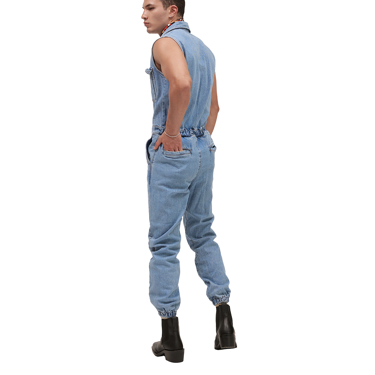 Foto 3 | Mono Sin Mangas MCHK de Mezclilla Azul para Hombre