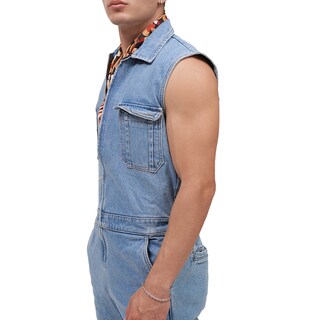Foto 4 | Mono Sin Mangas MCHK de Mezclilla Azul para Hombre