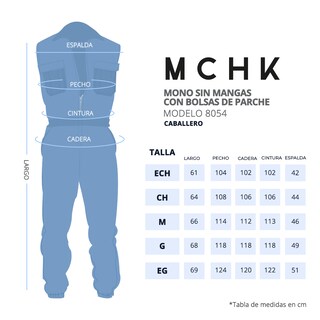 Foto 7 | Mono Sin Mangas MCHK de Mezclilla Azul para Hombre