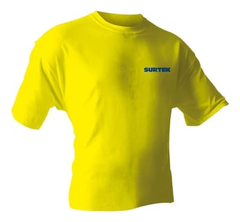 Foto 1 | Playera Cuello Redondo Color Amarillo Talla L Surtek