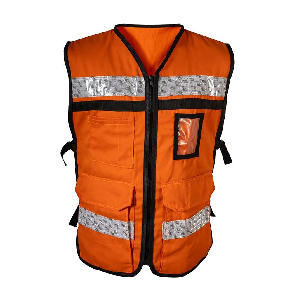 Chaleco Tipo Rescatista, Iusa, Con Reflejos, Color Naranja Naranja $385