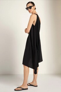 Foto 2 | Vestido Negro Asimetrico Touche