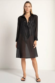 Foto 1 | Vestido Negro Voile Touche