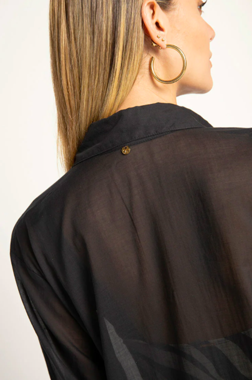 Foto 4 | Vestido Negro Voile Touche