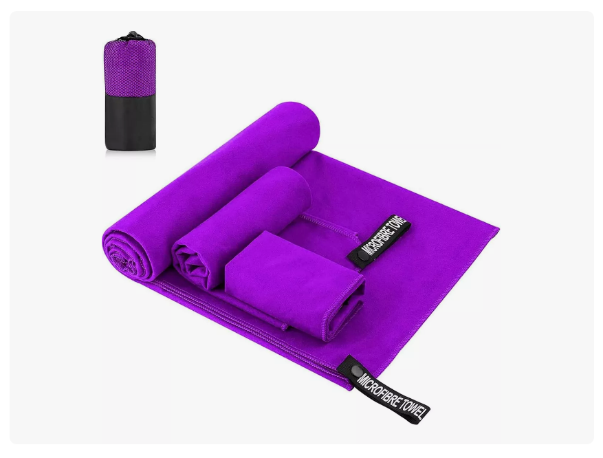 Toalla De Microfibra Secado Rápido Toalla Deportiva Gym 3pz Wünd Color Morado