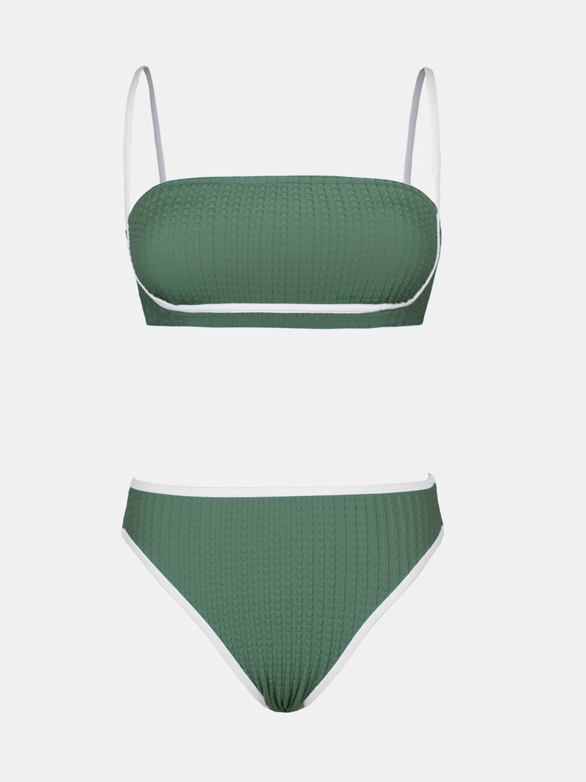 Foto 7 pulgar | Conjunto De Bikini Cupshe Para Mujer, Cintura Alta, Cuello Cuadrado, Color Block - Venta Internacional.