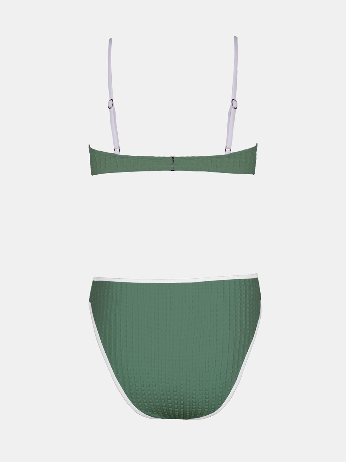 Foto 8 pulgar | Conjunto De Bikini Cupshe Para Mujer, Cintura Alta, Cuello Cuadrado, Color Block - Venta Internacional.