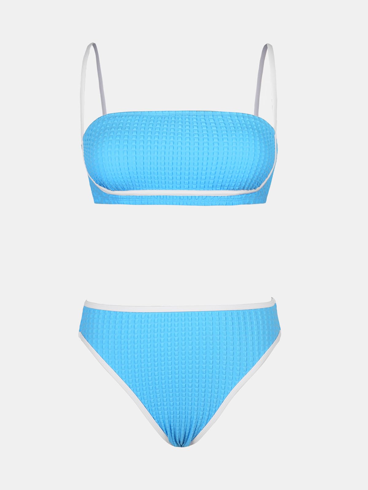 Foto 7 pulgar | Conjunto De Bikini Cupshe Para Mujer, Cintura Alta, Cuello Cuadrado, Color Block - Venta Internacional.