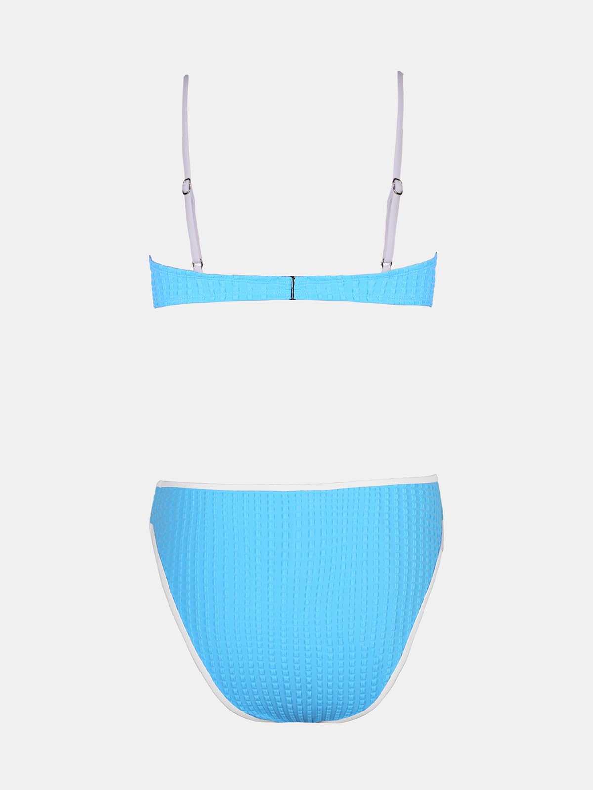 Foto 8 pulgar | Conjunto De Bikini Cupshe Para Mujer, Cintura Alta, Cuello Cuadrado, Color Block - Venta Internacional.