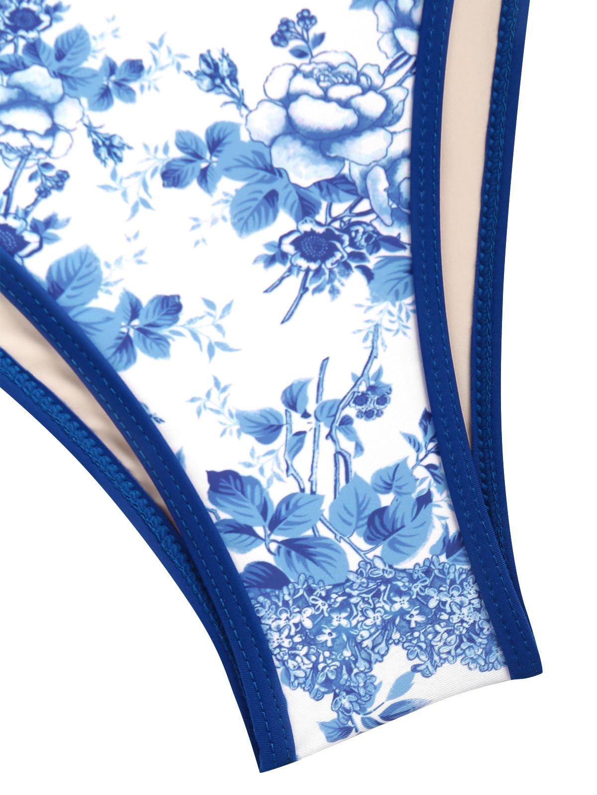 Foto 5 pulgar | Conjunto De Bikini Zaful Para Mujer Sin Tirantes, Calado, Texturizado, Azul - Venta Internacional.