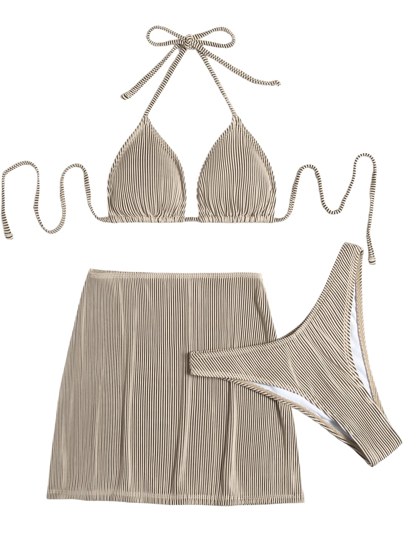 Foto 4 pulgar | Conjunto De Traje De Baño Tipo Bikini Sweetyrocks Con Estampado De Cebra Y Falda De Playa - Venta Internacional.