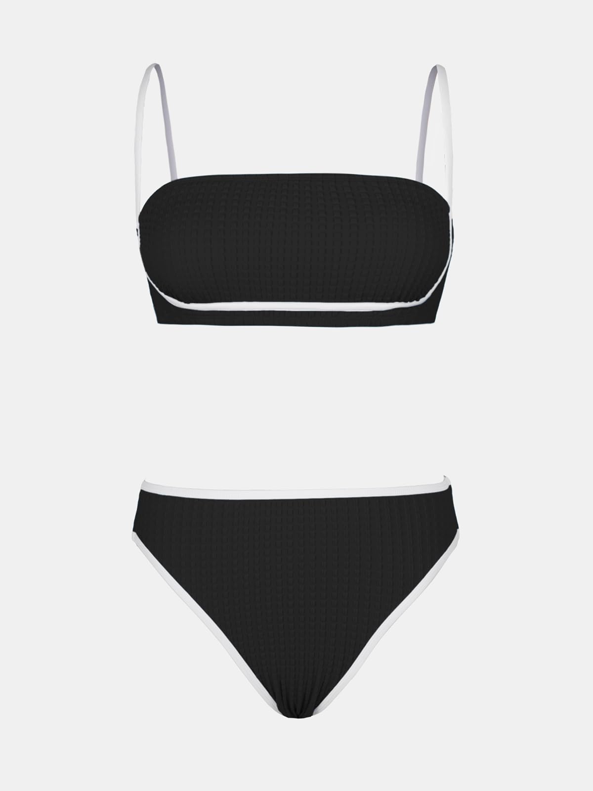 Foto 7 pulgar | Conjunto De Bikini Cupshe Para Mujer, Cintura Alta, Cuello Cuadrado, Color Block - Venta Internacional.