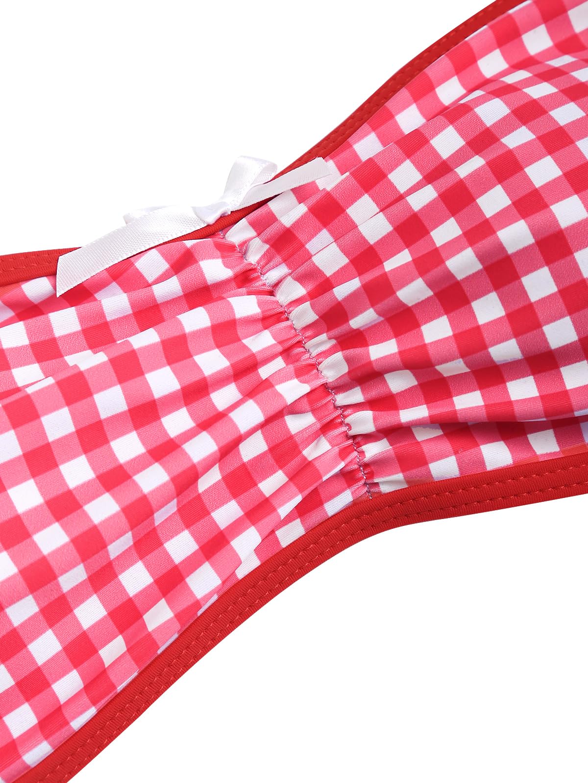 Foto 4 pulgar | Bañador Tipo Bikini Zaful Para Mujer, Sin Tirantes, Color Rojo Vichy, Talla L - Venta Internacional.