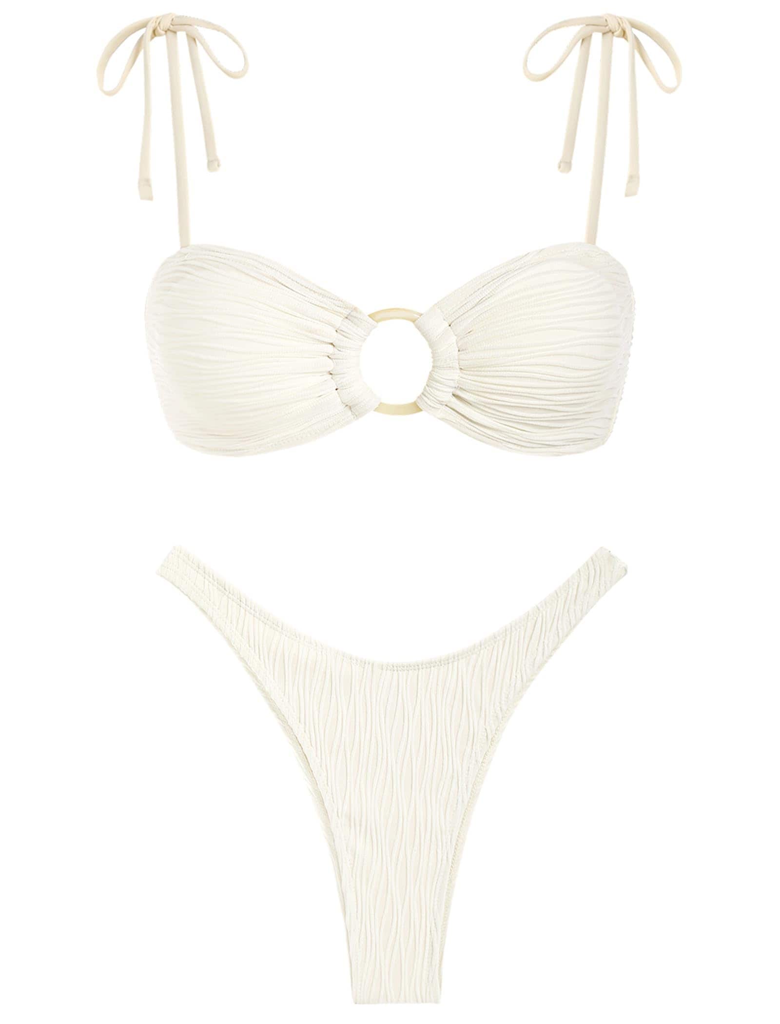 Conjunto De Bikini Zaful, Traje De Baño Sexy Con Corbata Fina Y Tirantes Finos - Venta Internacional. $1,096