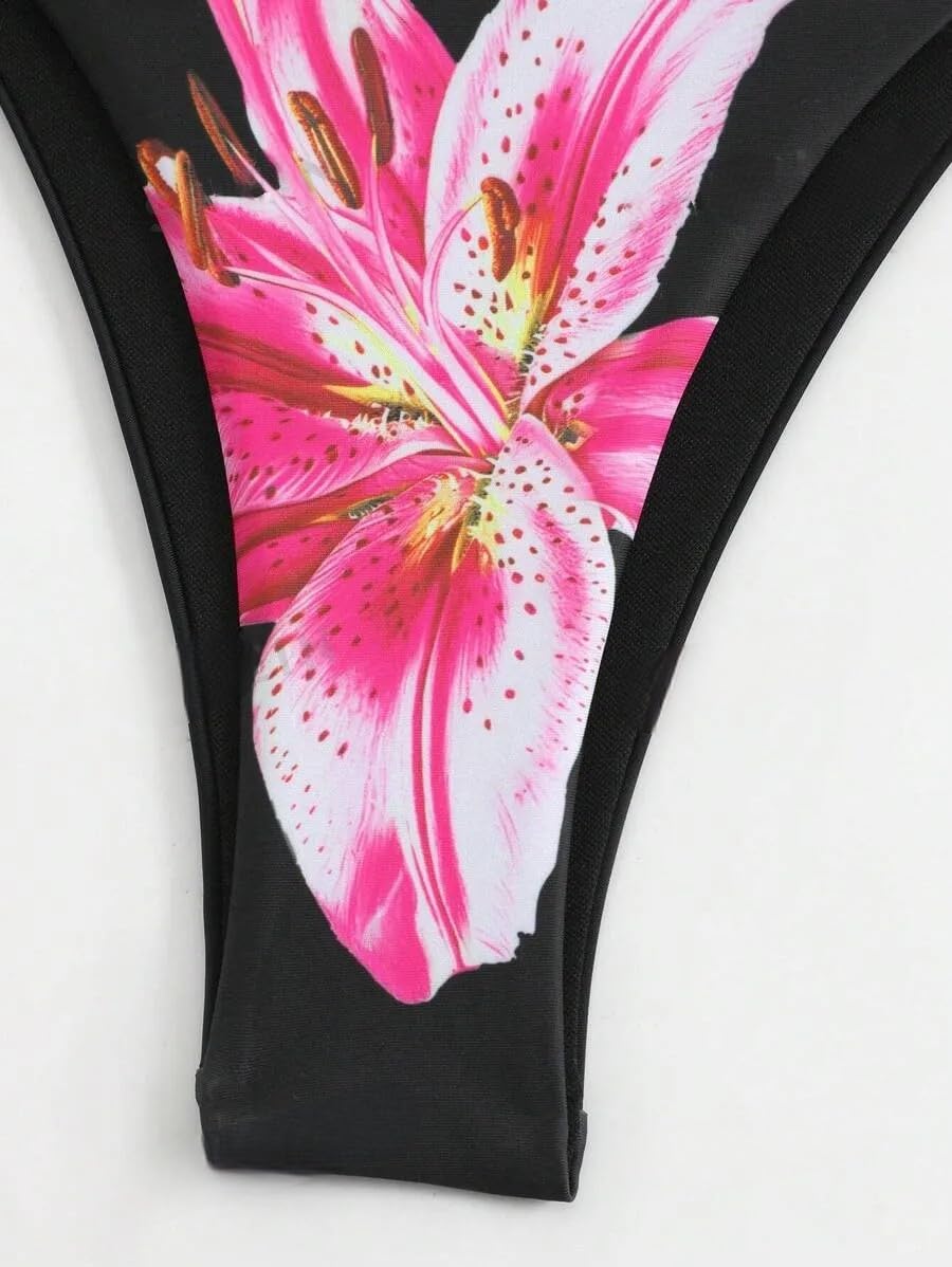 Foto 5 pulgar | Traje De Baño Zaful Para Mujer Con Estampado Floral Y Triángulo Rosa S - Venta Internacional.