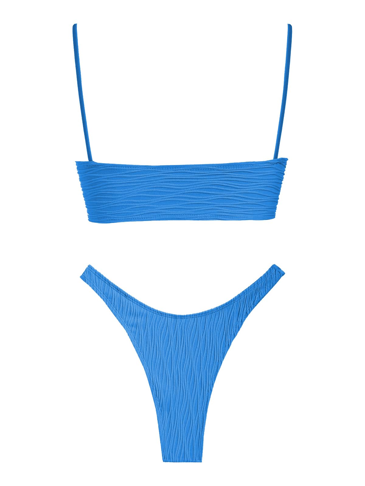 Foto 5 pulgar | Bikini Zaful con Correa Fina Azul para Mujer - Venta Internacional