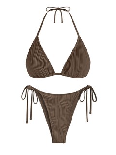 Foto 6 | Bikini Zaful Wave Textured Halter para Mujer - Venta Internacional