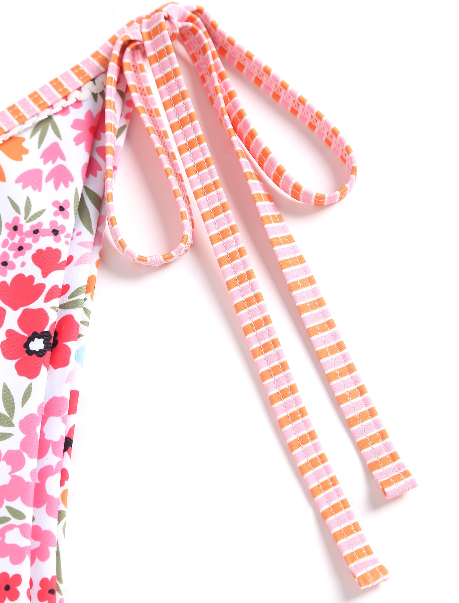 Foto 5 pulgar | Bikini Zaful Triangle Para Mujer Halter De Corte Alto Con Estampado Floral Rosa - Venta Internacional.