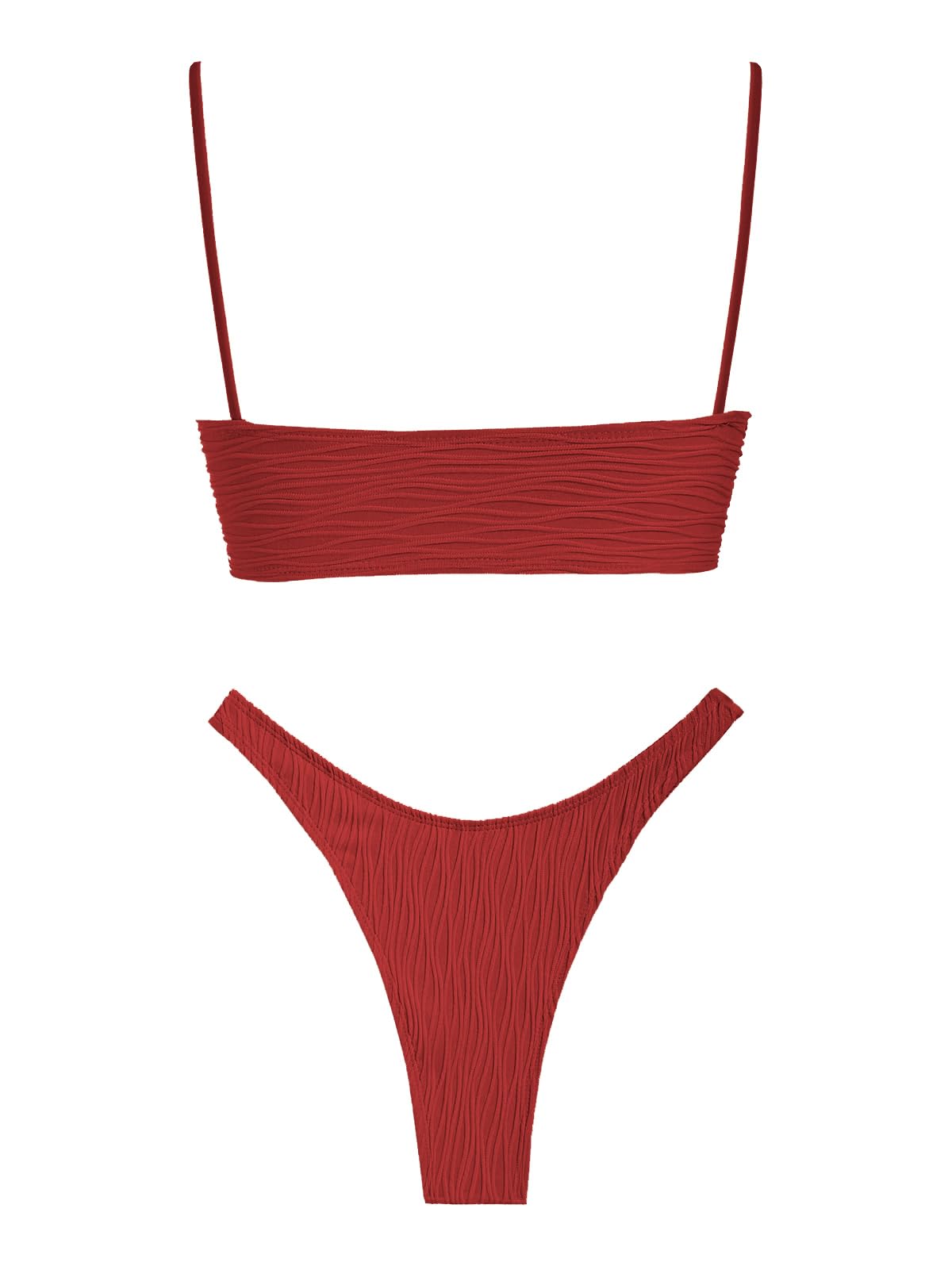 Foto 5 pulgar | Conjunto De Bikini Zaful, Traje De Baño Sexy Con Corbata Fina Y Pernera Alta - Venta Internacional.