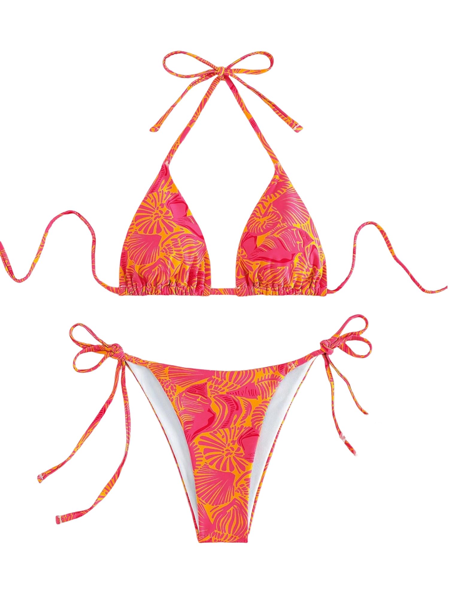 Foto 2 pulgar | Bikini Zaful Triangle De 2 Piezas, Halter, Corte Alto, Para Mujer - Venta Internacional.