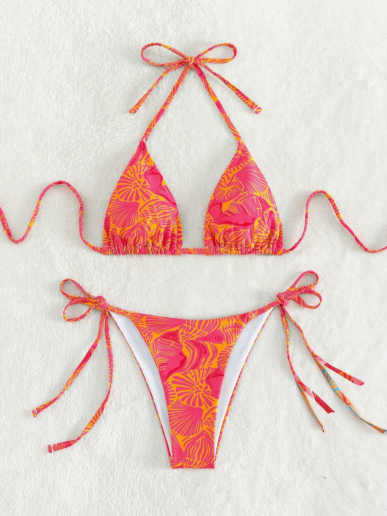 Foto 3 pulgar | Bikini Zaful Triangle De 2 Piezas, Halter, Corte Alto, Para Mujer - Venta Internacional.