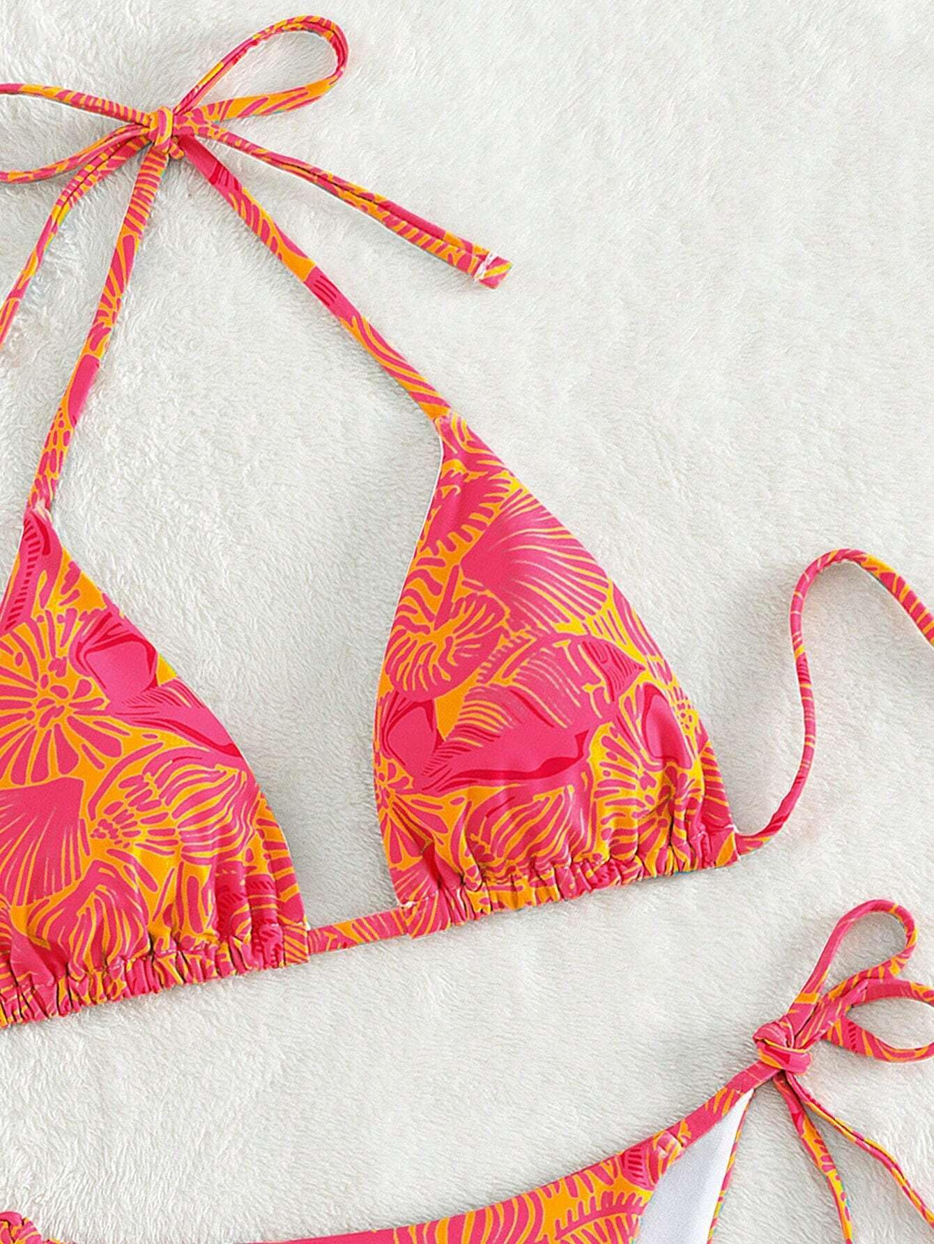 Foto 5 pulgar | Bikini Zaful Triangle De 2 Piezas, Halter, Corte Alto, Para Mujer - Venta Internacional.