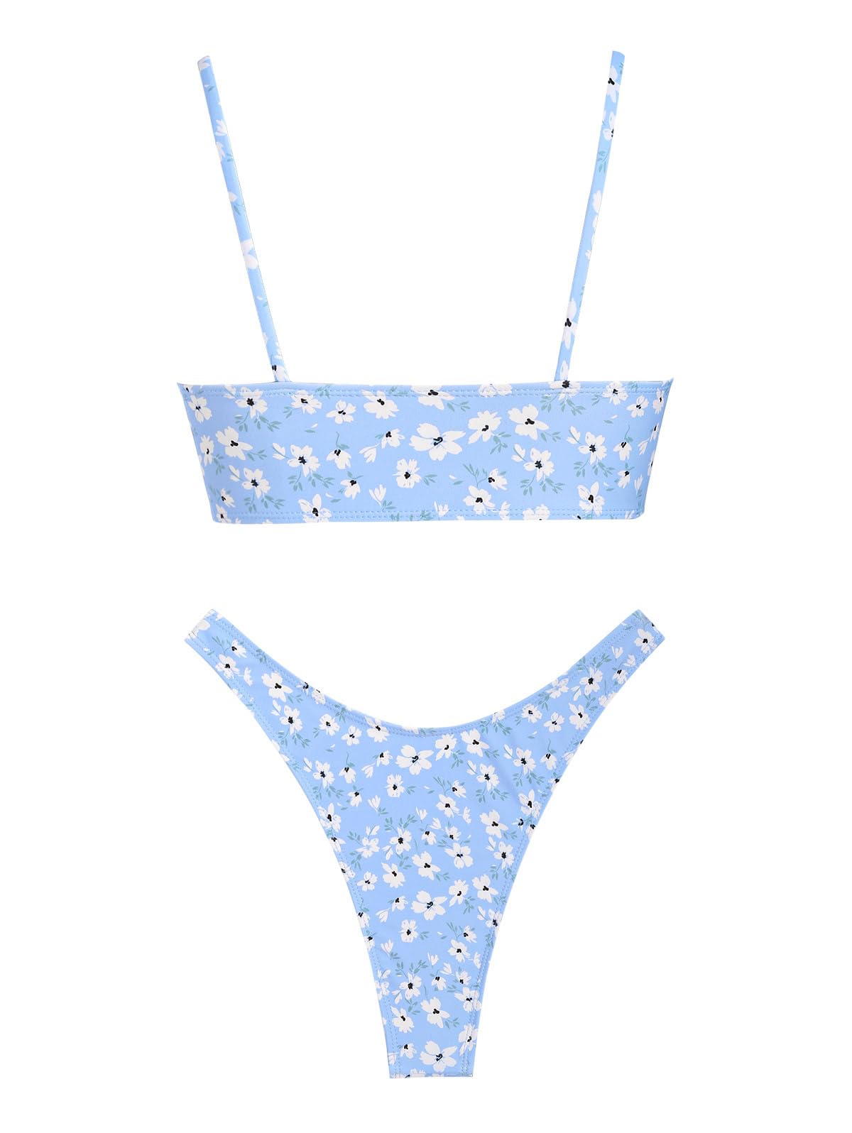 Foto 5 pulgar | Conjunto De Bikini Zaful Sexy Tie Con Correa Fina Y Anillas En O Texturizadas - Venta Internacional.