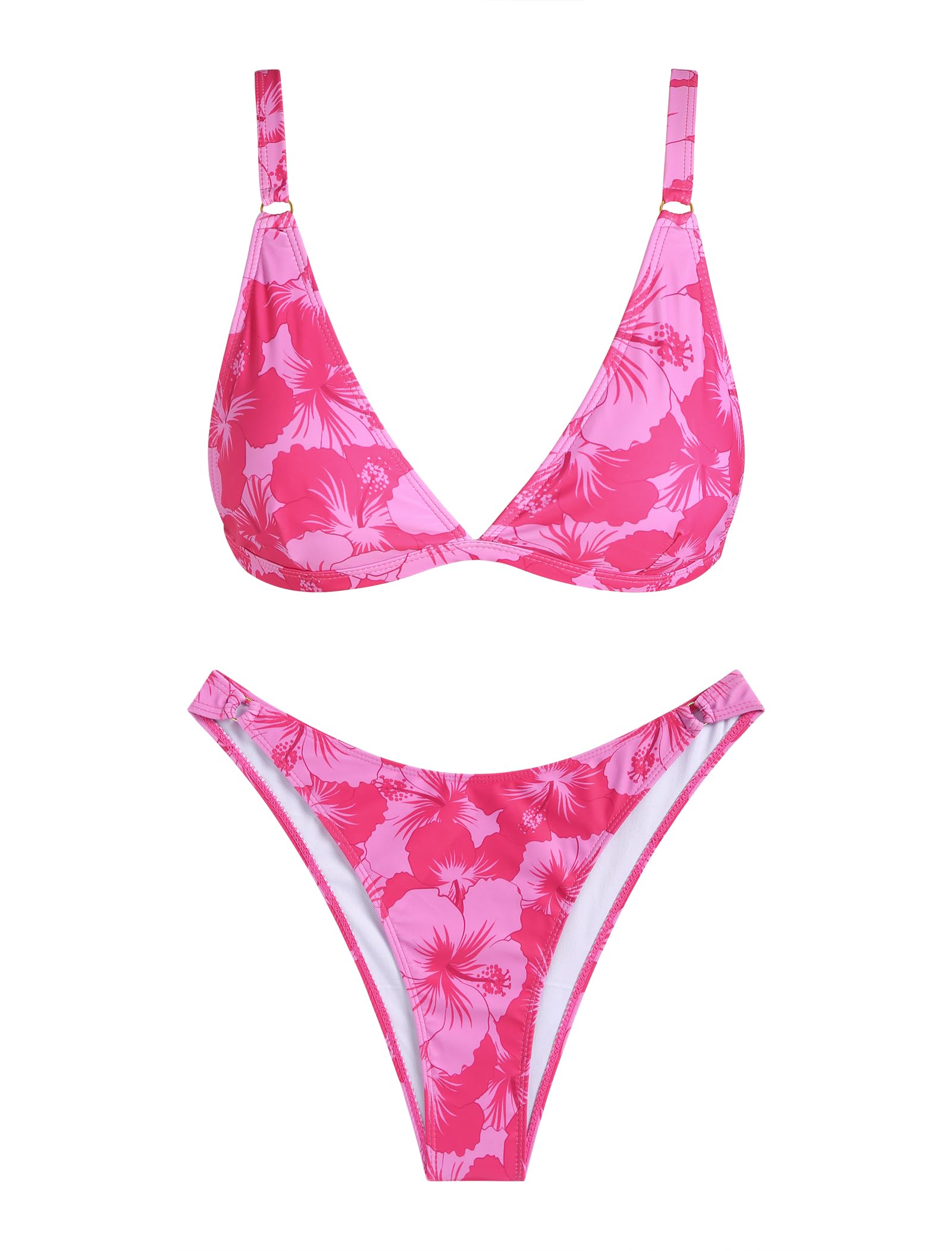 Foto 3 pulgar | Conjunto de Bikini Zaful Cintura Alta Estampado Floral para Mujer - Venta Internacional