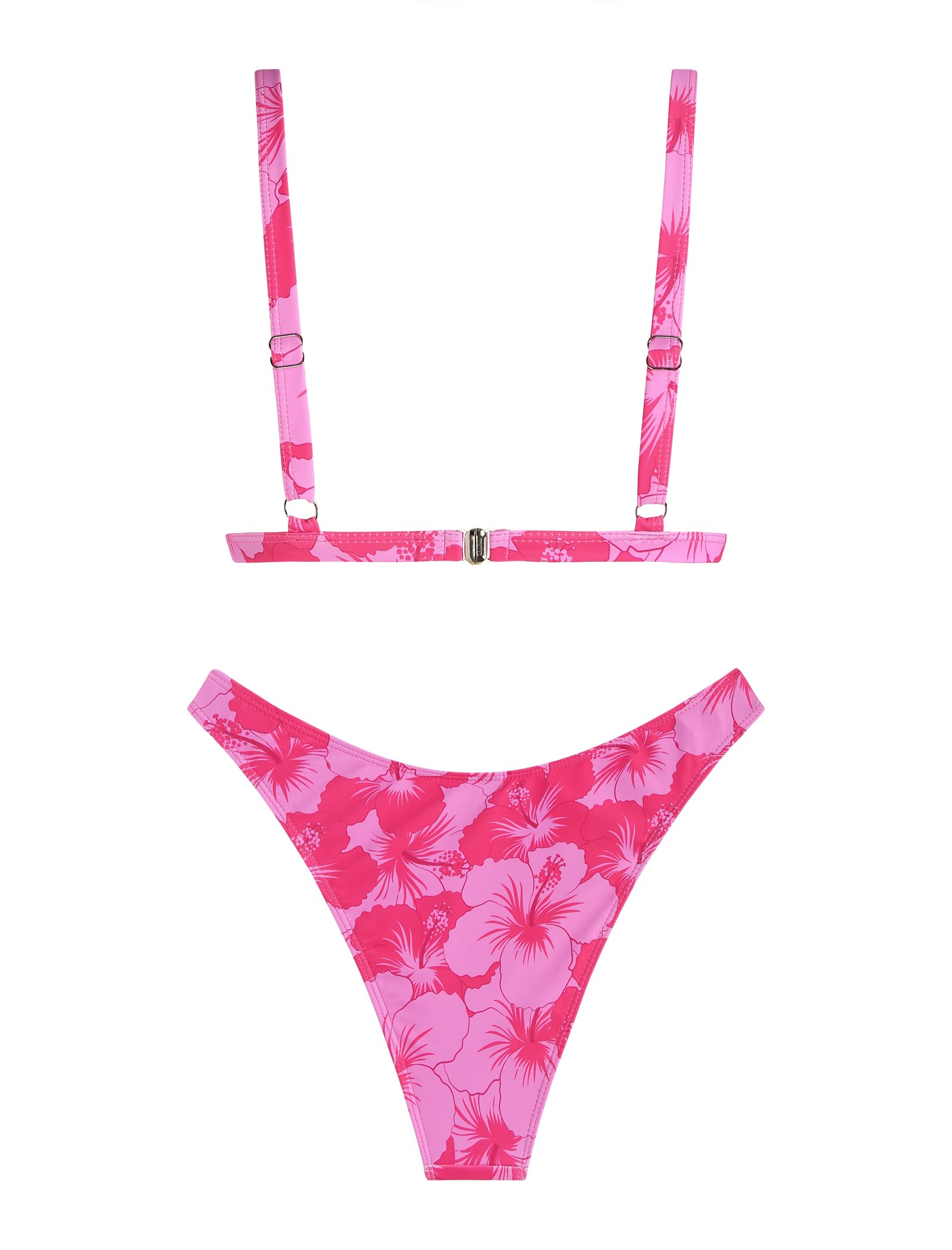 Foto 4 pulgar | Conjunto de Bikini Zaful Cintura Alta Estampado Floral para Mujer - Venta Internacional